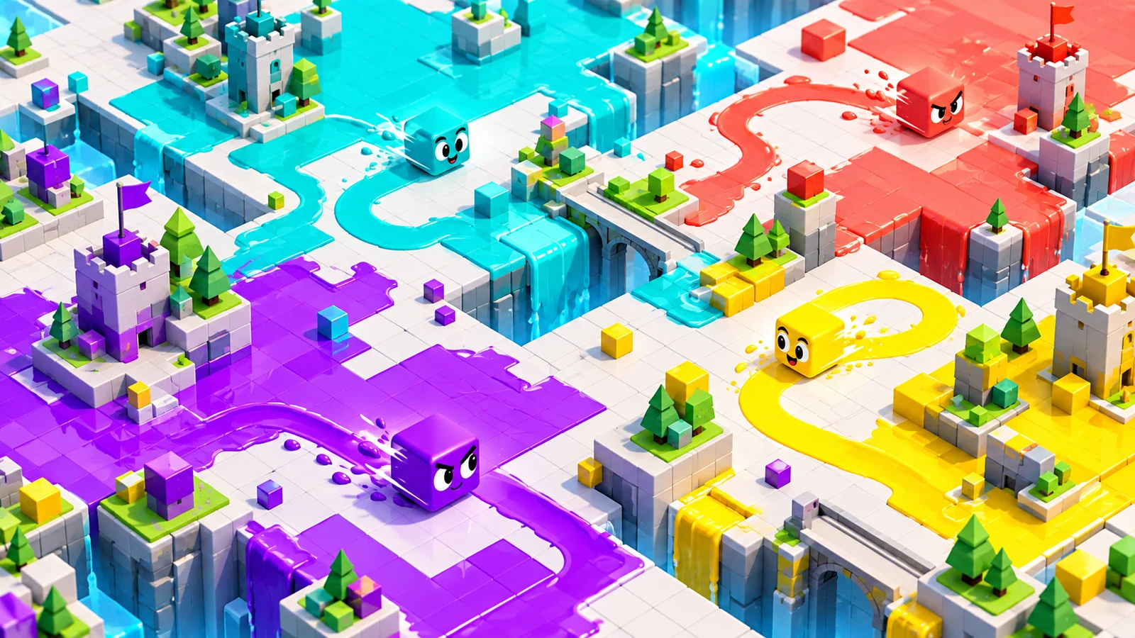 Paper.io game-inspired editorial illustration